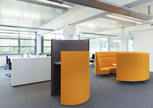 Communication island in the open-plan office.