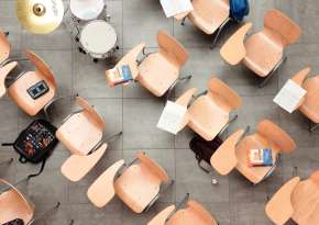 Working with writing tablets in the music room.