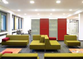 The teachers’ lounge.