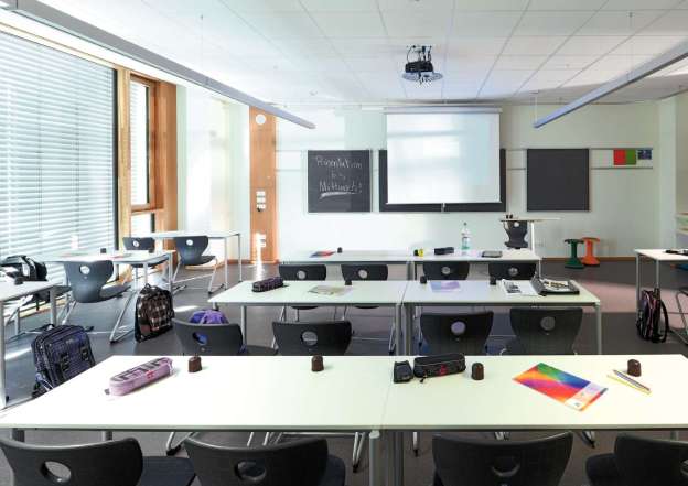 Easily rearranged school furniture.